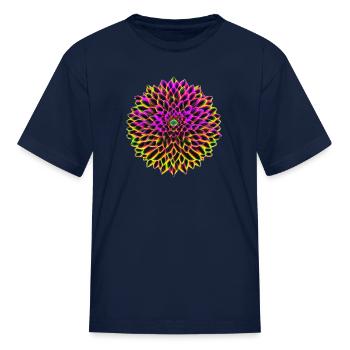 Neon Dahlia - Kid's T-Shirt - navy - Front