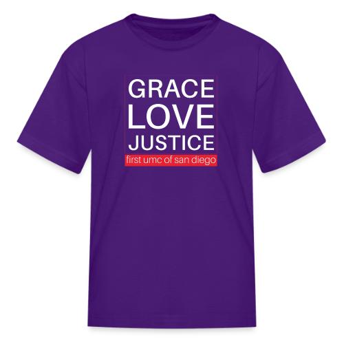 Grace Love Justice - square - Kid's T-Shirt