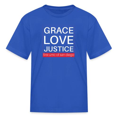 Grace Love Justice - square - Kid's T-Shirt