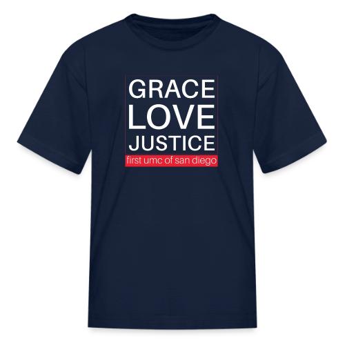 Grace Love Justice - square - Kid's T-Shirt