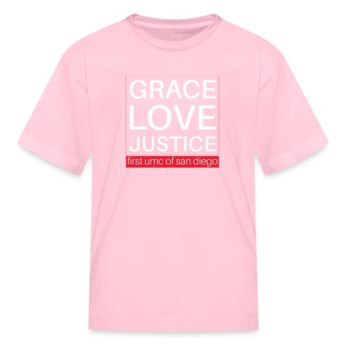 Grace Love Justice - square - Kid's T-Shirt