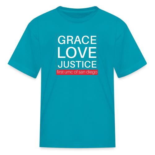 Grace Love Justice - square - Kid's T-Shirt