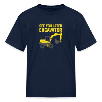 Toddler Excavator - Kid's T-Shirt - navy - Front