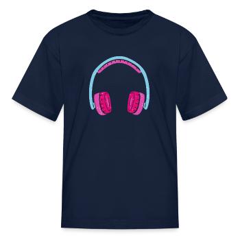 Headphone - Kid's T-Shirt - navy - Front
