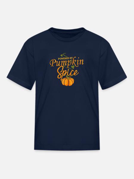 Powered By Pumpkin Spice - Kid's T-Shirt - navy