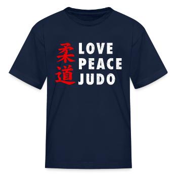 Judo Love Peace Judo - Kid's T-Shirt - navy - Front