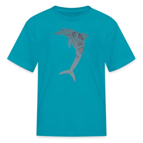 dolphin art deco - Kid's T-Shirt