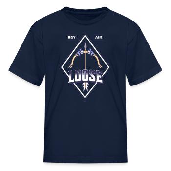 Ready Aim Loose - Kid's T-Shirt - navy - Front