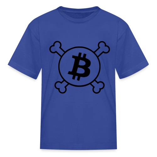 btc pirateflag jolly roger bitcoin pirate flag - Kids' T-Shirt