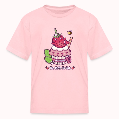 Too Cute To Eat - Strawberry Narwhal Cupcake - Kids' T-Shirt