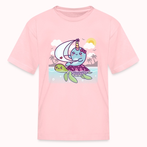 Funny Narwhal And Sea Turtle Sailing Team - Kids' T-Shirt