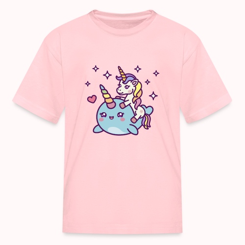 Cute Friendship Between Unicorn And Narwhal - Kids' T-Shirt