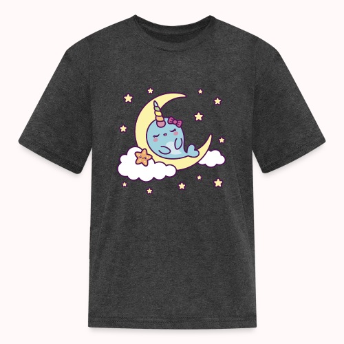 Half Moon And Stars - Cute Sleeping Narwhal Girl - Kids' T-Shirt