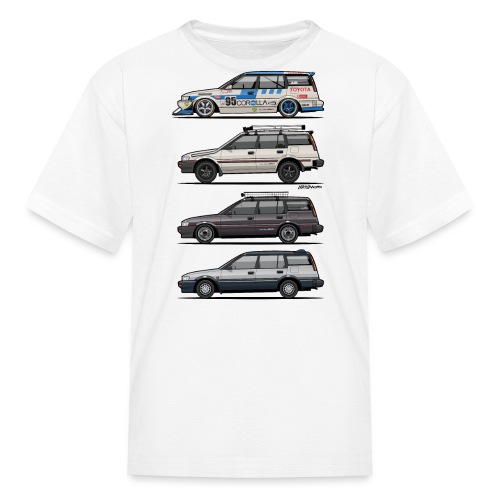 Stack of Toyota Corolla E90 - Kids' T-Shirt