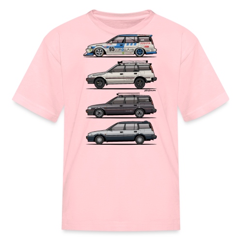 Stack of Toyota Corolla E90 - Kids' T-Shirt