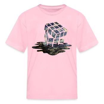Melting Rubik s Cube - Kid's T-Shirt - pink - Front
