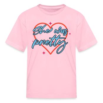 Elle était jolie films Cœur Stars Amour - T-shirt Enfant - rose - Devant