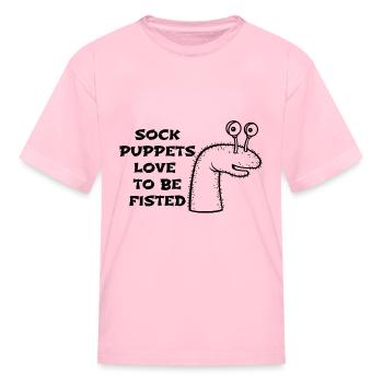 Sock Puppet Fisted - Kid's T-Shirt - pink - Front