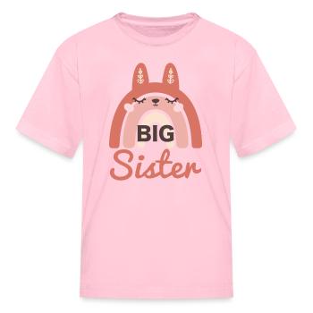 Grande soeur lapin arc-en-ciel soeur grande soeur - T-shirt Enfant - rose - Devant