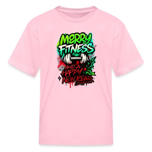 Merry Fitness Christmas Gym Humor - Kid's T-Shirt