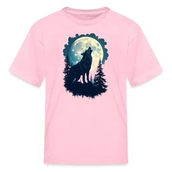 Wolf - Kid's T-Shirt - pink - Front