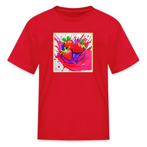 Vibrant Strawberry Splash - Kid's T-Shirt