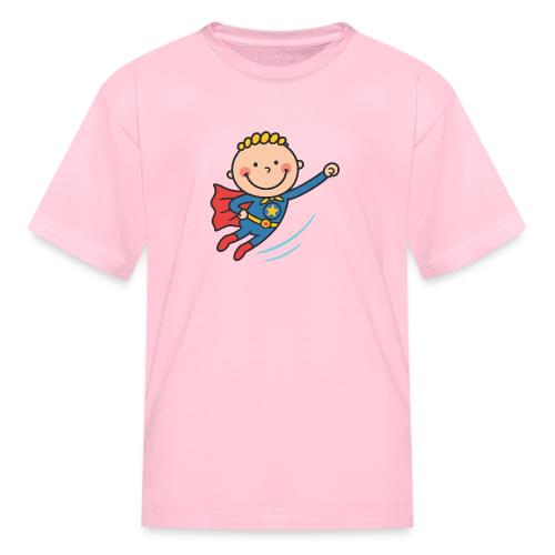 Cartoon Superhero Boy Flying Kids T-Shirt - Kid's T-Shirt