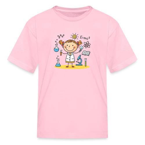 Cartoon Girl Scientist Kids Science T-Shirt - Kid's T-Shirt