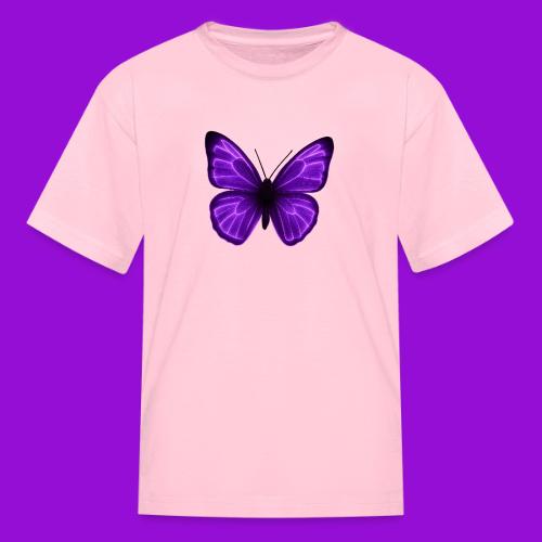 Neon Purple Butterfly - Kid's T-Shirt