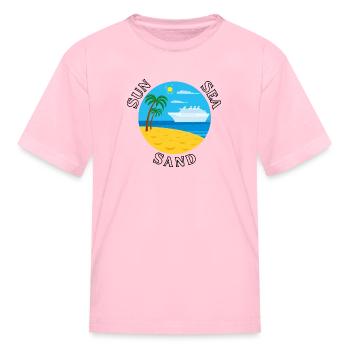 Sun Sea Sand - Kid's T-Shirt - pink - Front