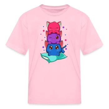 Bisexual Flag Color Kittens Funny Pride Product - Kid's T-Shirt - pink - Front
