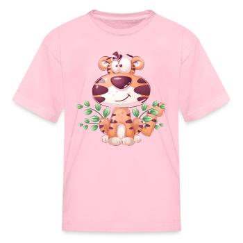 Tiger character - Kid's T-Shirt - pink - Front