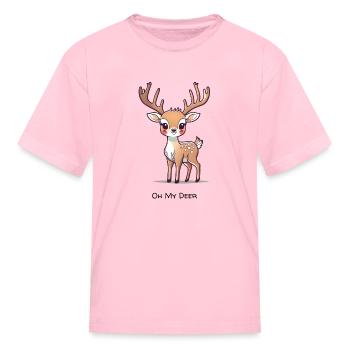Cute Oh My Deer Design - Kid's T-Shirt - pink - Front