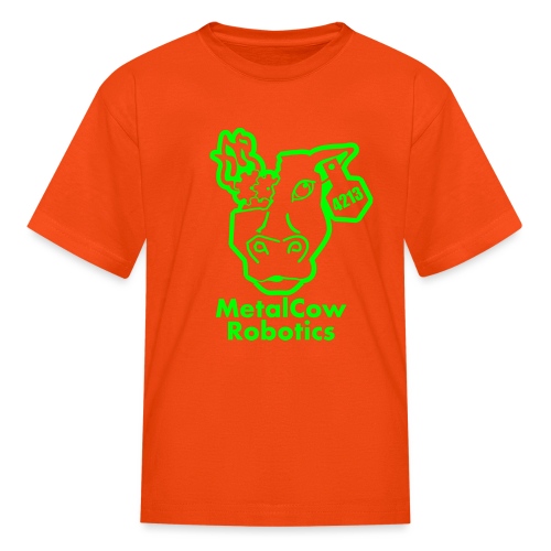 MetalCowLogo GreenOutline - Kids' T-Shirt