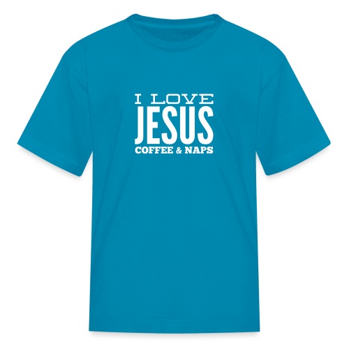 Gifts for Christians Who Love Coffee I Love Jesus Coffee and Naps - Kids' T-Shirt