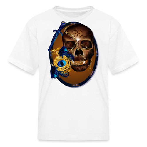 Oval-Dark Skull with Evil - Kids' T-Shirt
