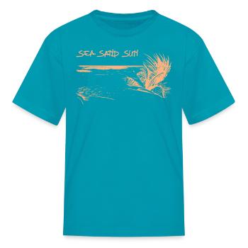 Sea, Sand And Sun - Kid's T-Shirt - turquoise - Front