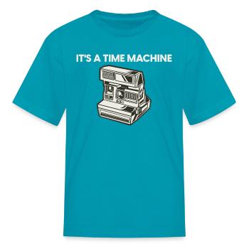 It’s a Time Machine Polaroid Camera - Kid's T-Shirt - turquoise - Front