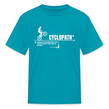 Shirt CYCLOPATH;bicyclette;Unisex MEN WOMEN - Kid's T-Shirt - turquoise - Front