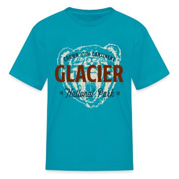 Parc national des Glaciers Visage grizzli - T-shirt Enfant - turquoise - Devant