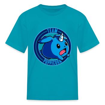 Team Puppicorn - Kid's T-Shirt - turquoise - Front