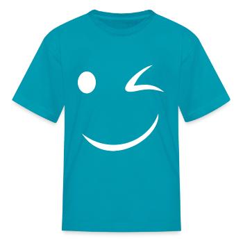 WINK SMILEY - Kid's T-Shirt - turquoise - Front