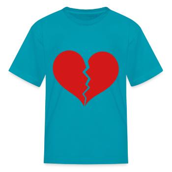Broken Heart - Kid's T-Shirt - turquoise - Front