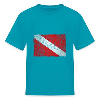 Diving Flag Vintage Diver Gift - Kid's T-Shirt - turquoise - Front