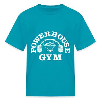 Mode Bodybuilding Power House Gym Fitness - T-shirt Enfant - turquoise - Devant