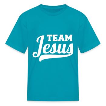 Team Jesus design white - Kid's T-Shirt - turquoise - Front
