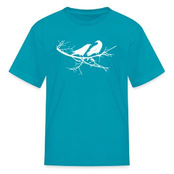 Artsy Crow Raven Bird Animal Lover Gift - Kid's T-Shirt - turquoise - Front