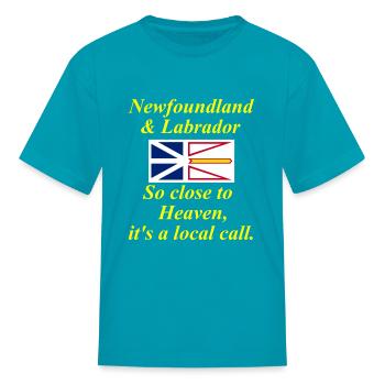 Newfoundland Heaven DARK - Kid's T-Shirt - turquoise - Front