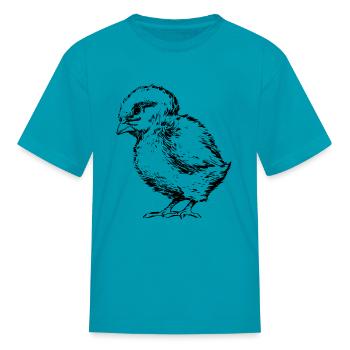 Chick Outlined - Kid's T-Shirt - turquoise - Front