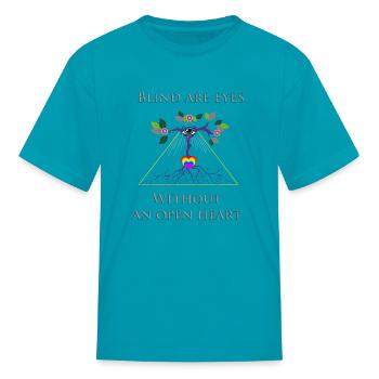 Open Heart - Kid's T-Shirt - turquoise - Front